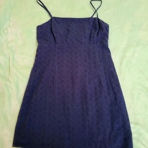 Navy blue Garage summer cotton dress with English embroidery & adjustable straps